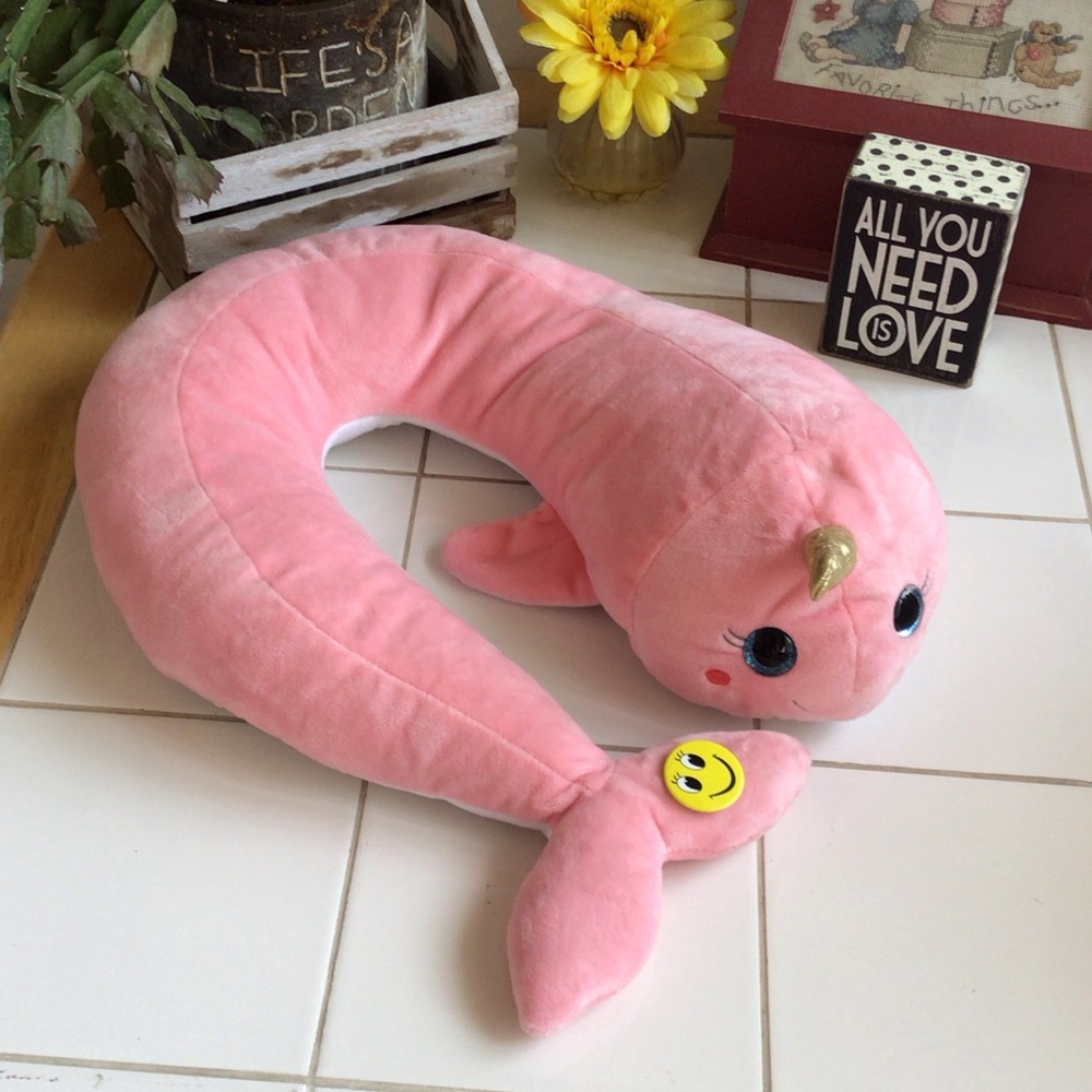 Plush Pink Headrest Pillow